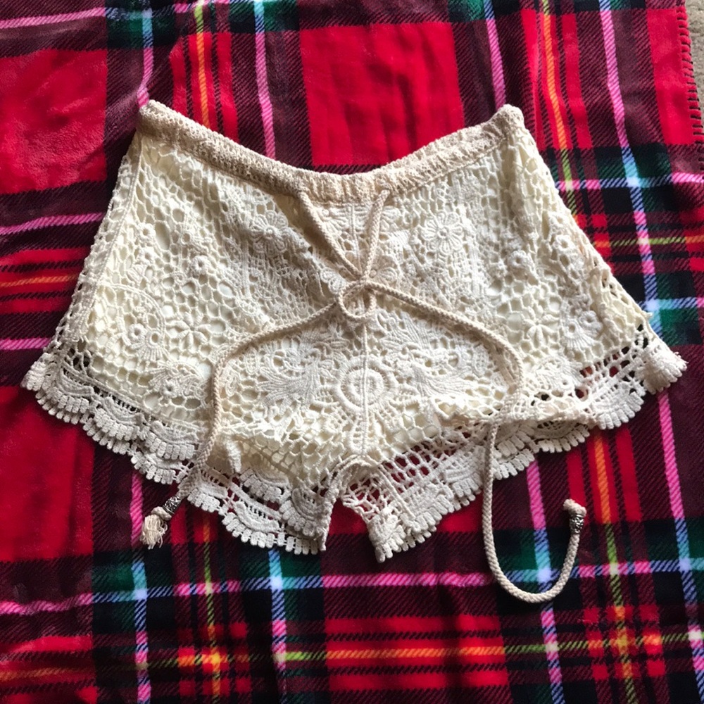 Woven Beige Shorts